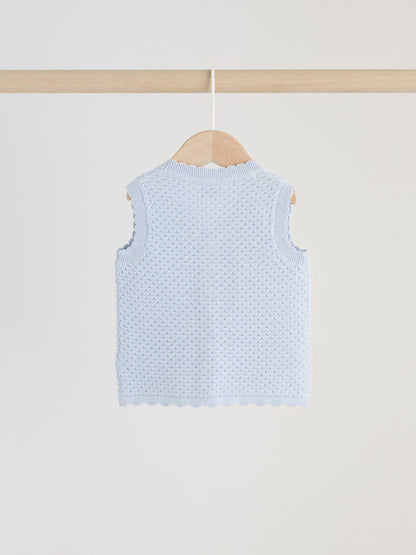 Blue Baby Knitted Top and Leggings Set 2 Piece (0mths-2yrs) image 4