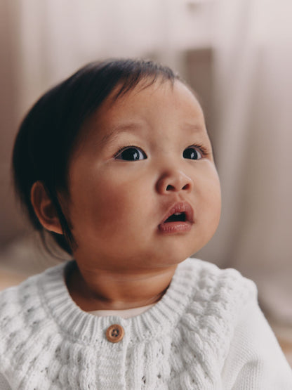 Dsiney Kidz - White Heart Pocket Button Through Baby Cardigan (0mths-2yrs) image 5