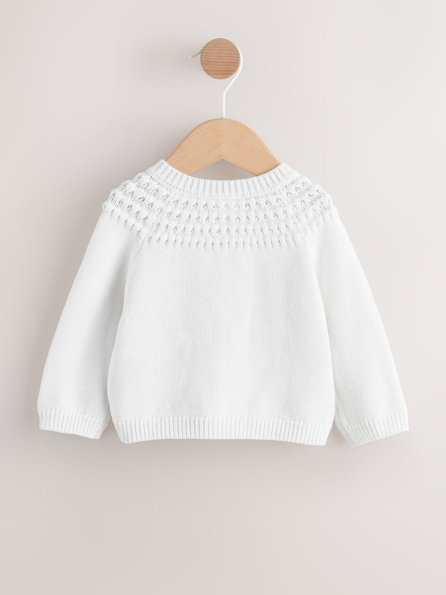 Dsiney Kidz - White Heart Pocket Button Through Baby Cardigan (0mths-2yrs) image 6