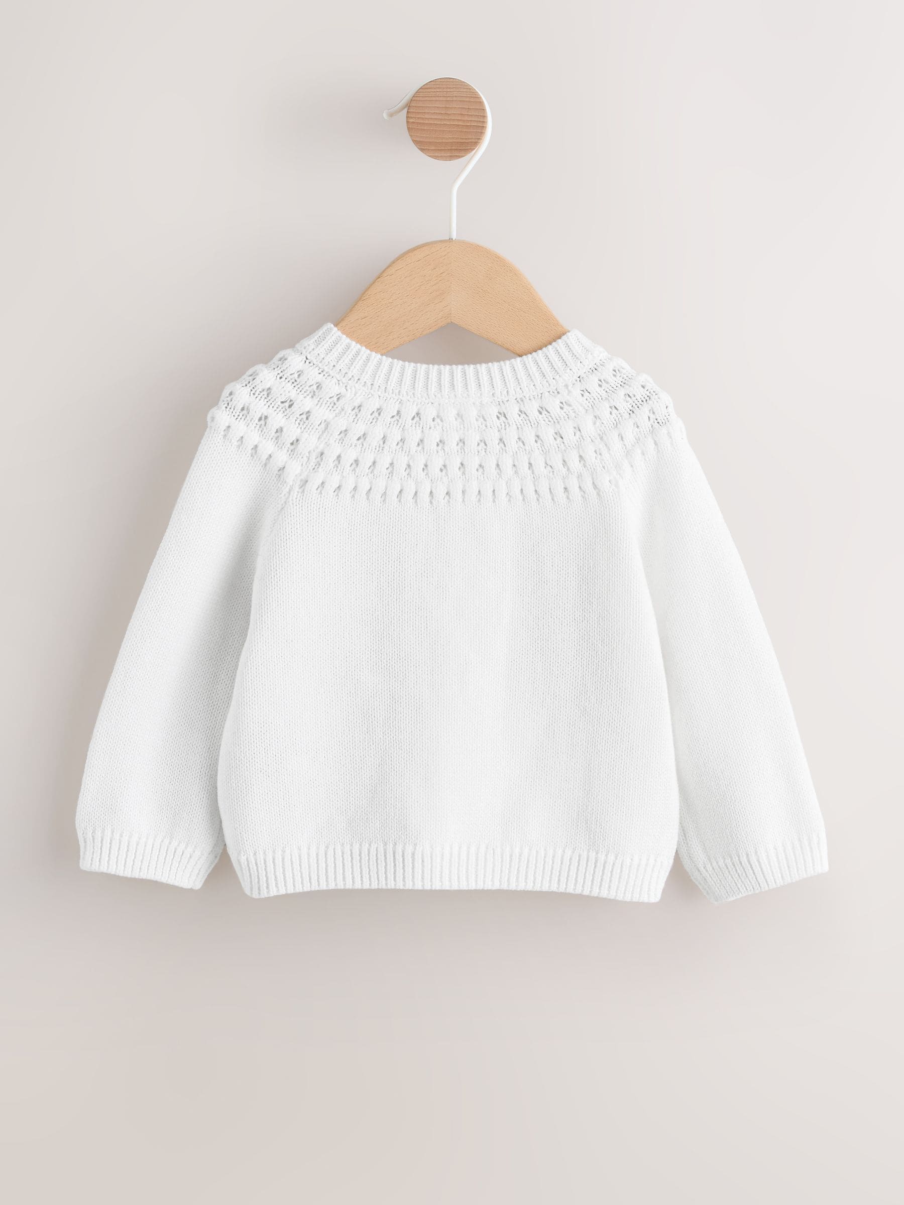 Dsiney Kidz - White Heart Pocket Button Through Baby Cardigan (0mths-2yrs) image 6