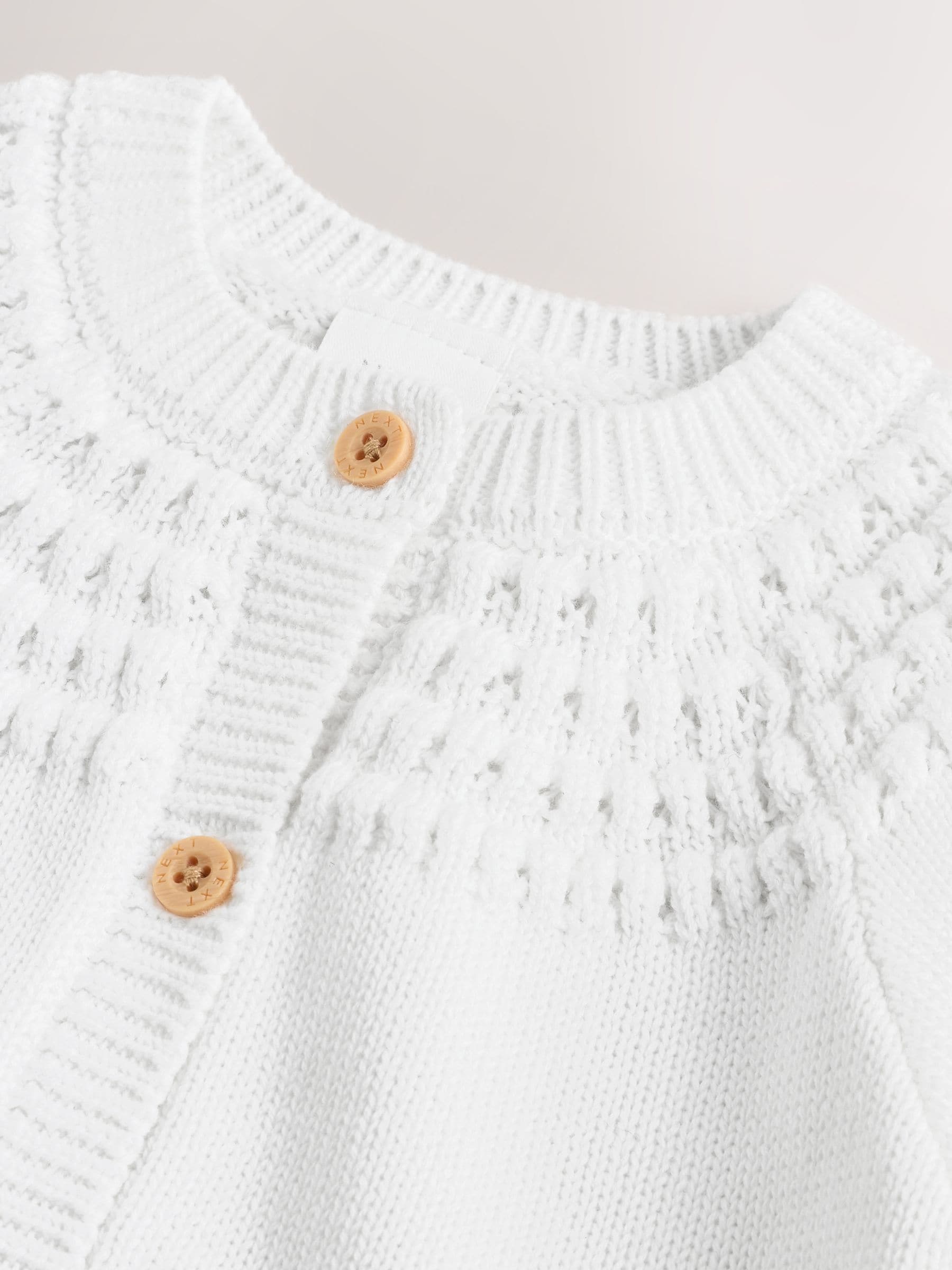 Dsiney Kidz - White Heart Pocket Button Through Baby Cardigan (0mths-2yrs) image 8