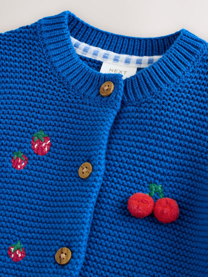 Dsiney Kidz - Blue Embroidered Cherry Cardigan (0mths-2yrs) image 4