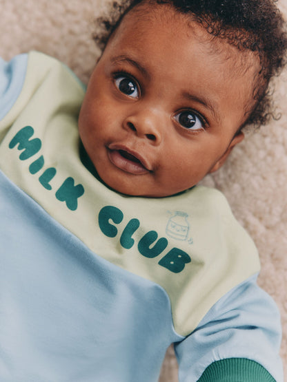 Blue Milk Club Sweatshirt and Shorts Baby Set (0mths-2yrs) image 4