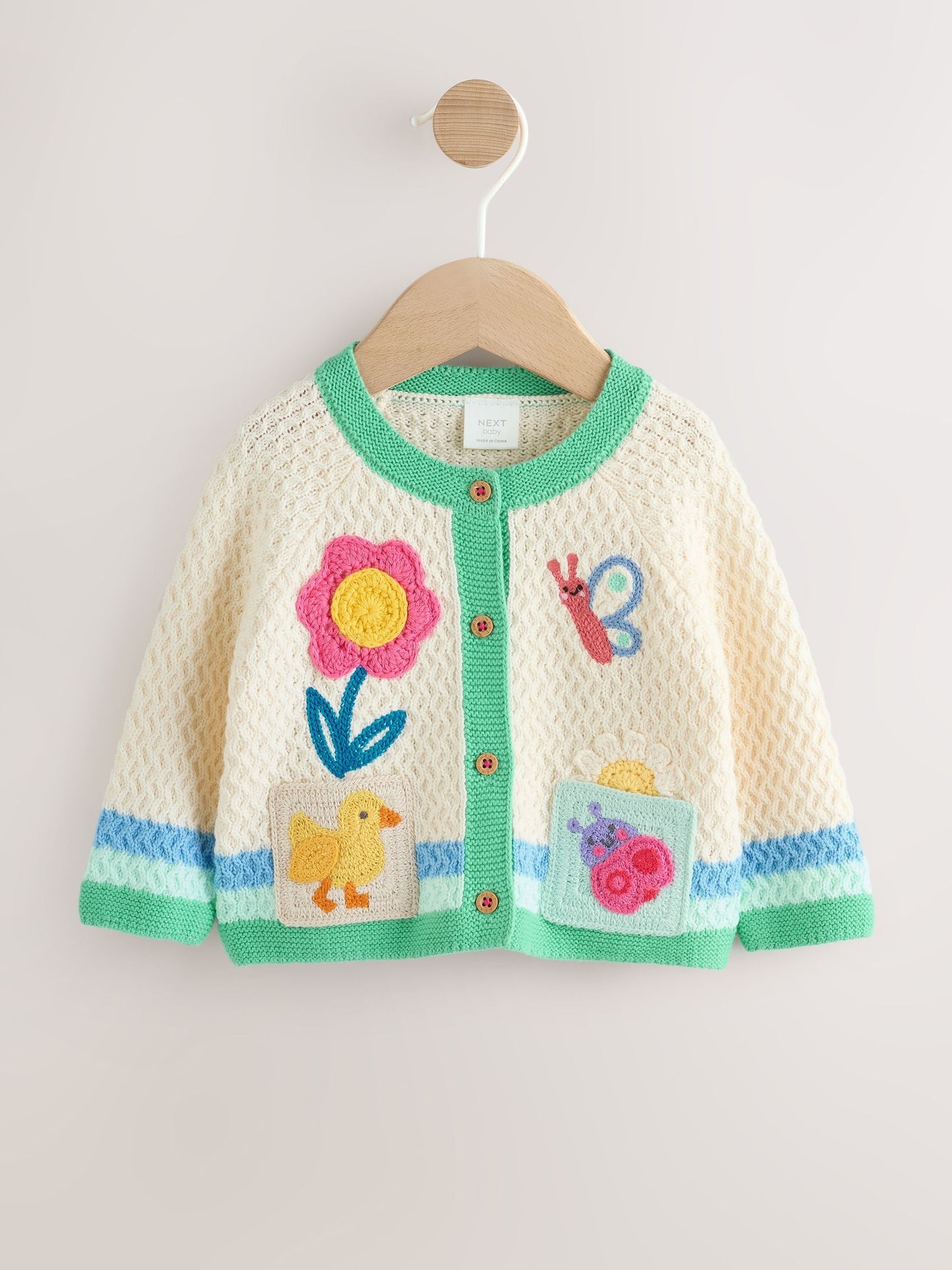 Dsiney Kidz - Multi Pastel Crochet Animal Knitted Baby Cardigan (0mths-2yrs) image 1