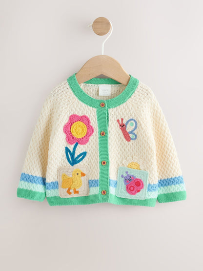 Dsiney Kidz - Multi Pastel Crochet Animal Knitted Baby Cardigan (0mths-2yrs) image 1
