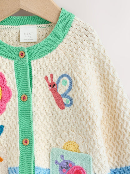 Dsiney Kidz - Multi Pastel Crochet Animal Knitted Baby Cardigan (0mths-2yrs) image 4