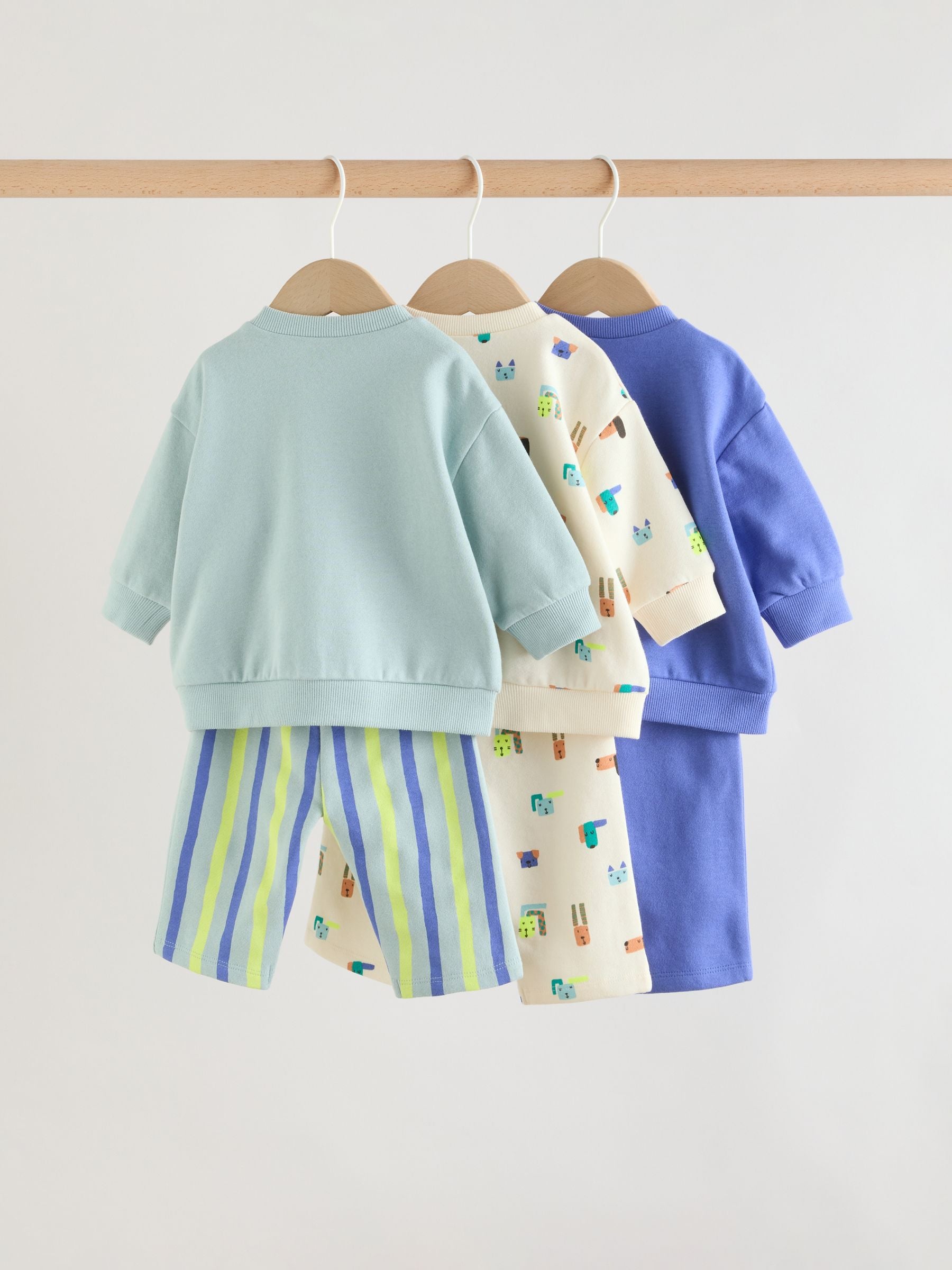 Blue Dog Print Baby Sweatshirt and Joggers Set 6 Piece (0mths-3yrs) image 2