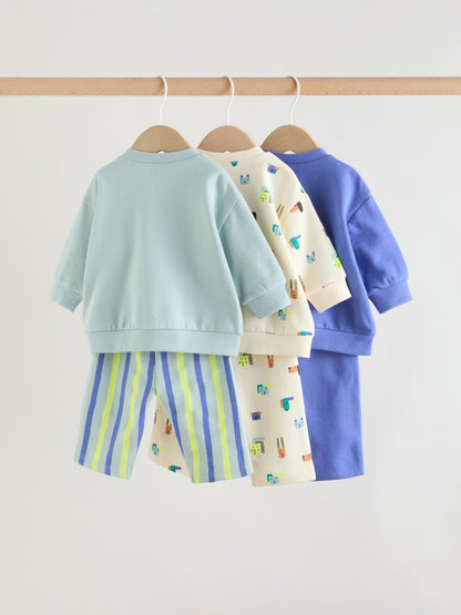 Blue Dog Print Baby Sweatshirt and Joggers Set 6 Piece (0mths-3yrs) image 2