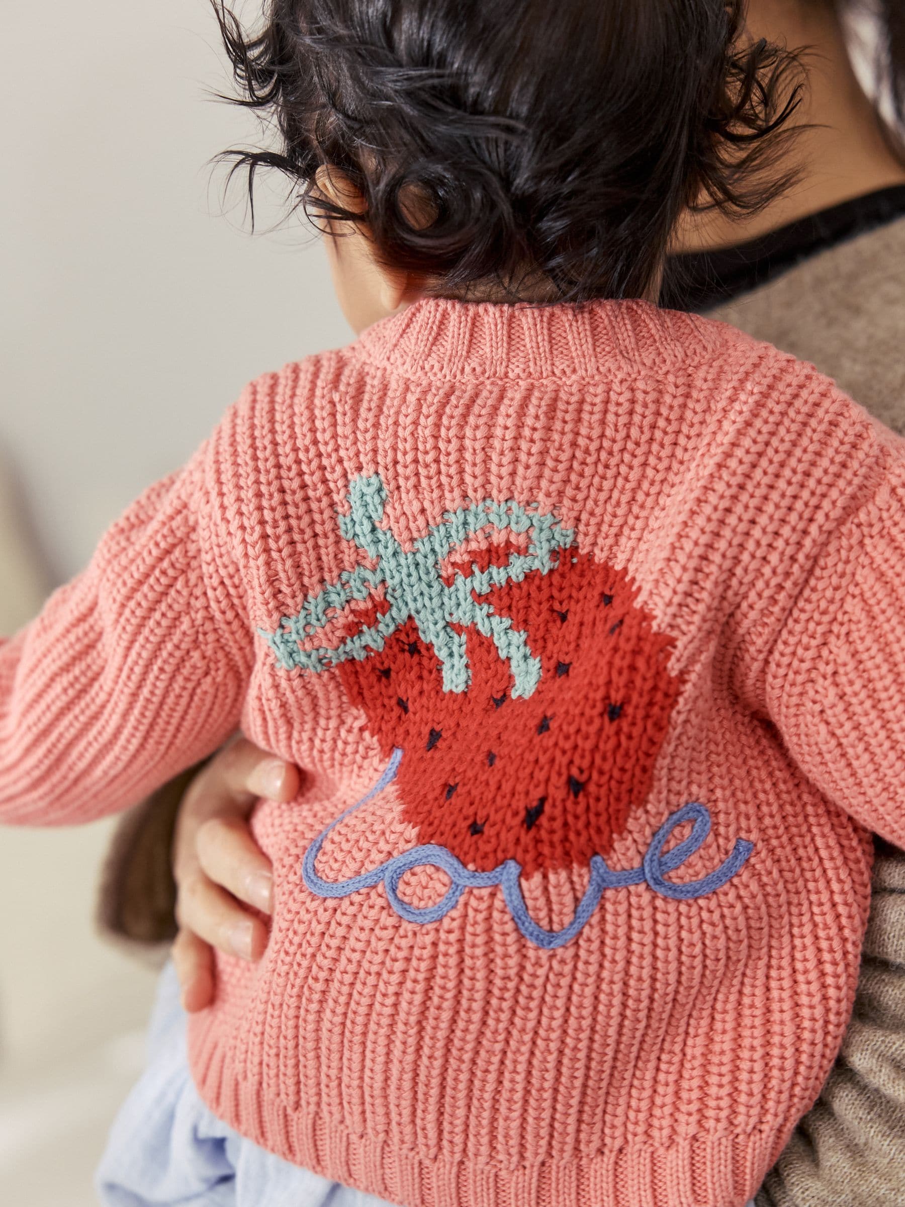 Dsiney Kidz - Pink Strawberry Baby Embroidered Back Cardigan (0mths-2yrs) image 1