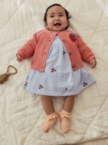 Dsiney Kidz - Pink Strawberry Baby Embroidered Back Cardigan (0mths-2yrs) image 2