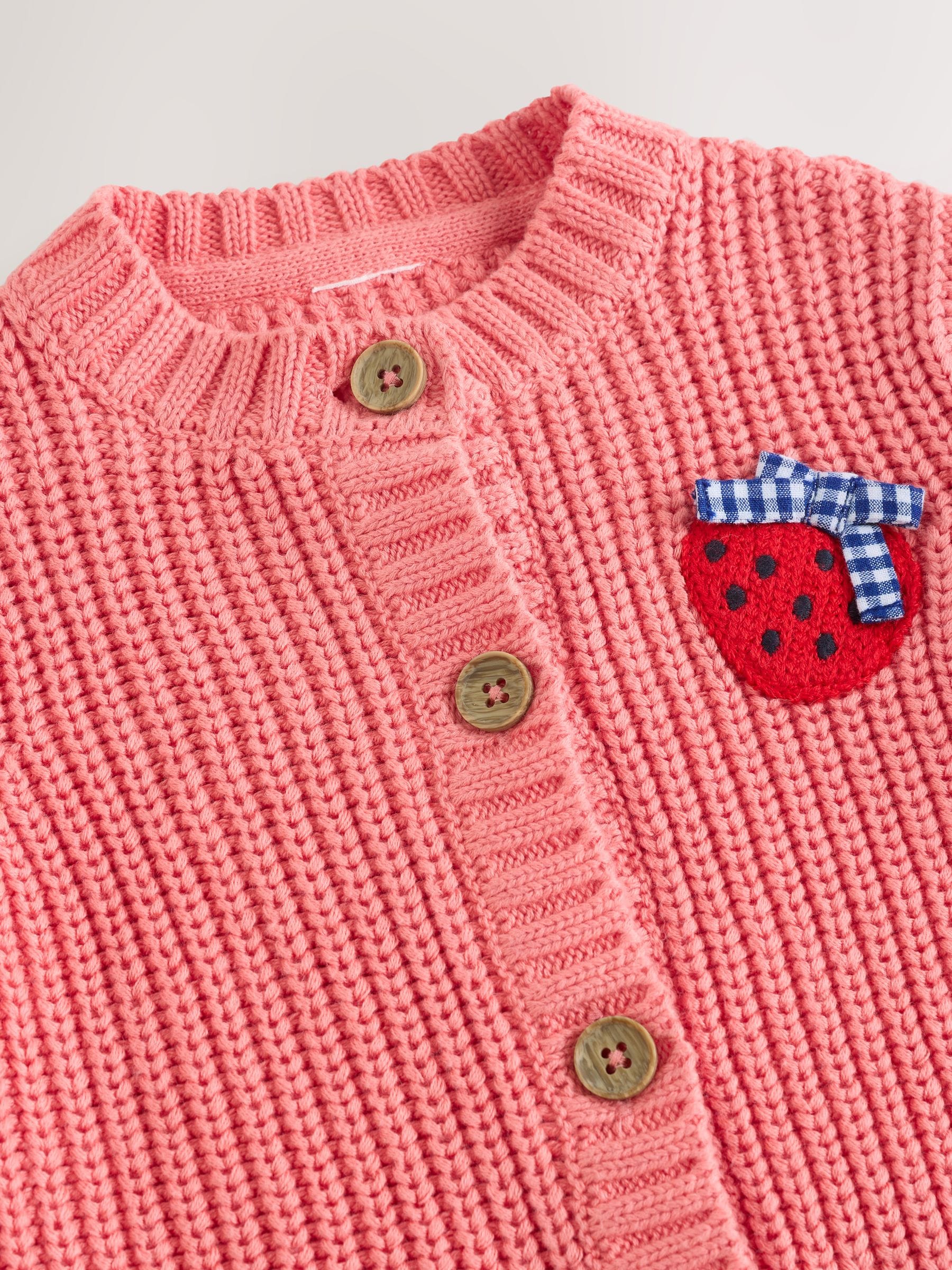 Dsiney Kidz - Pink Strawberry Baby Embroidered Back Cardigan (0mths-2yrs) image 7