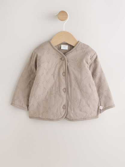 Dsiney Kidz - Neutral Broderie Button Through Baby Jacket (0mths-2yrs) image 1