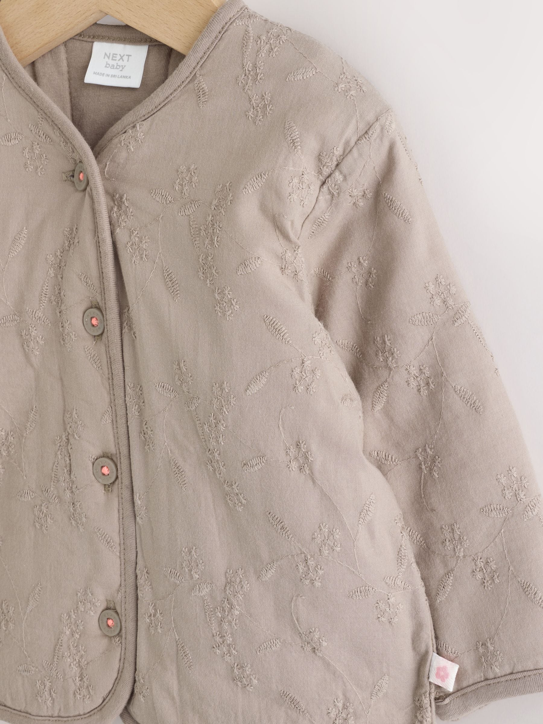 Dsiney Kidz - Neutral Broderie Button Through Baby Jacket (0mths-2yrs) image 5