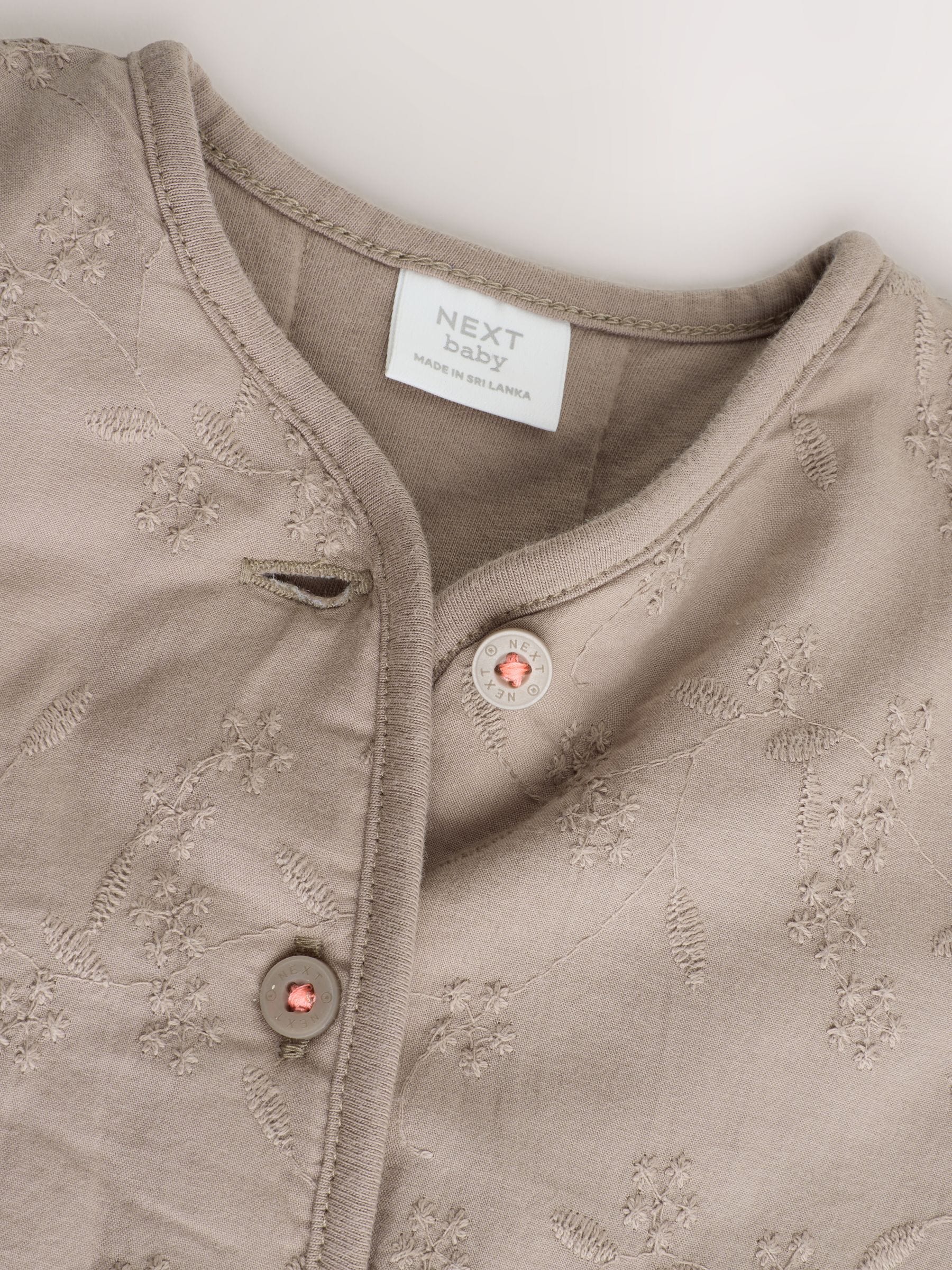 Dsiney Kidz - Neutral Broderie Button Through Baby Jacket (0mths-2yrs) image 6