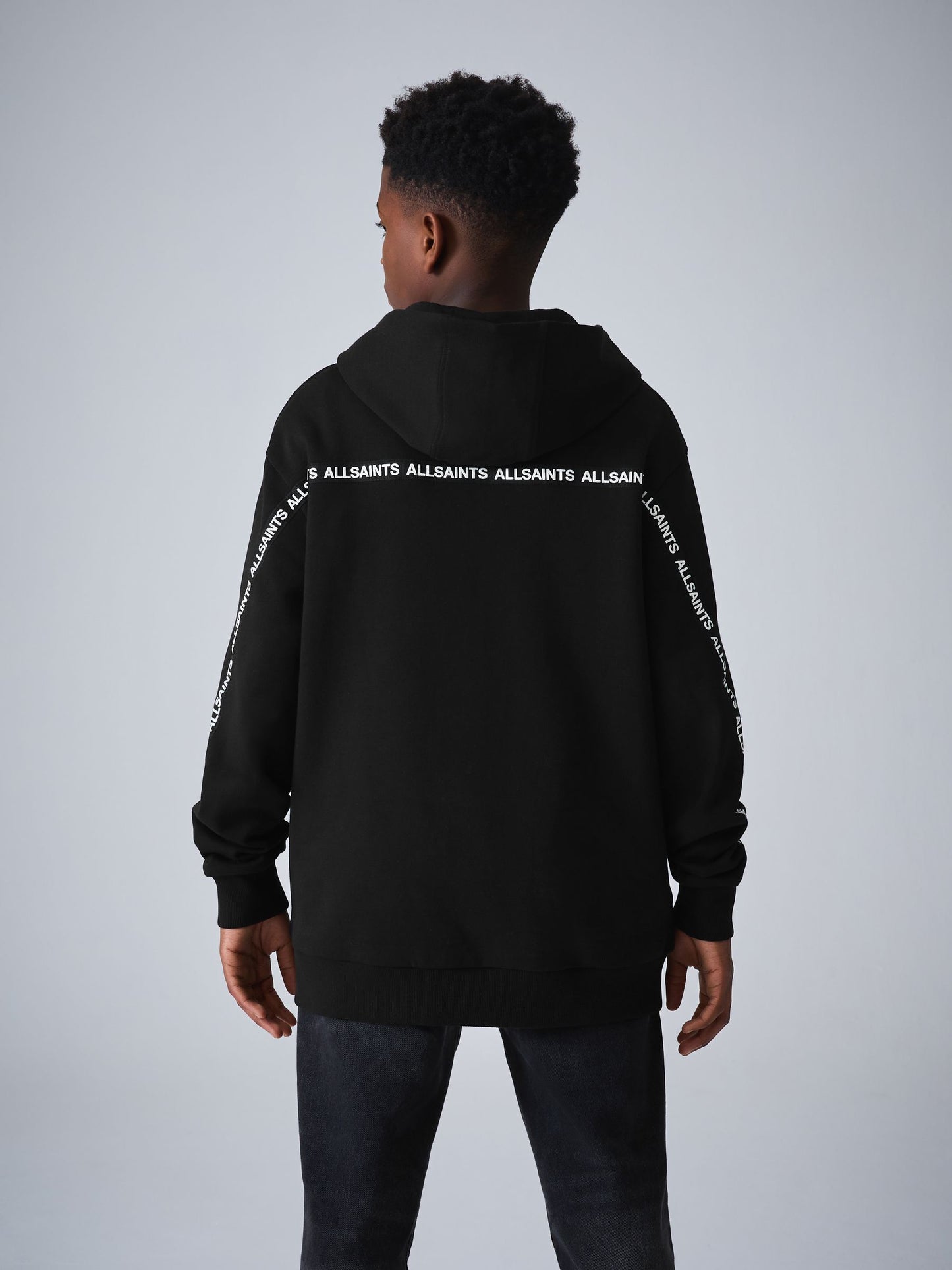 Dsiney Kidz - smALLSAINTS Black Logo Tape Oversized Pullover Hoodie image 2