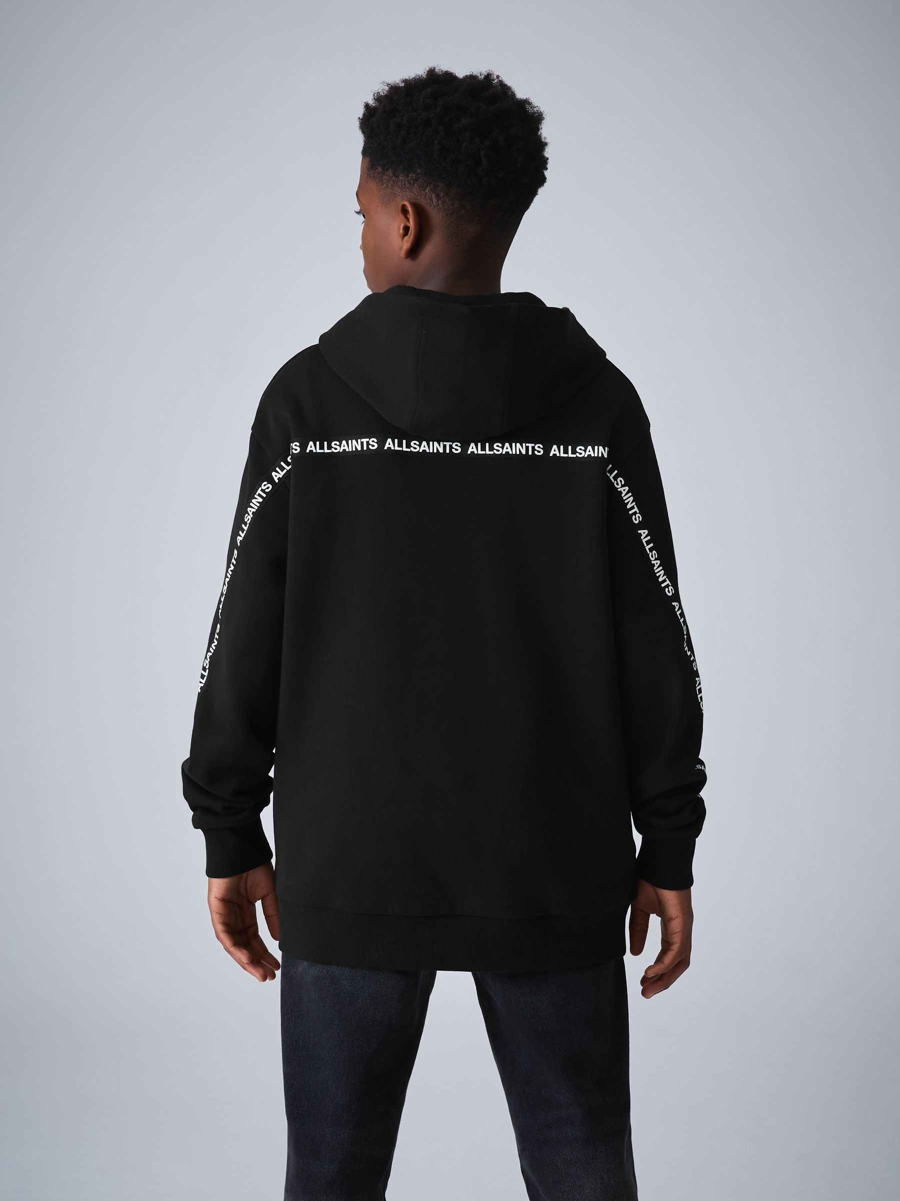 Dsiney Kidz - smALLSAINTS Black Logo Tape Oversized Pullover Hoodie image 2