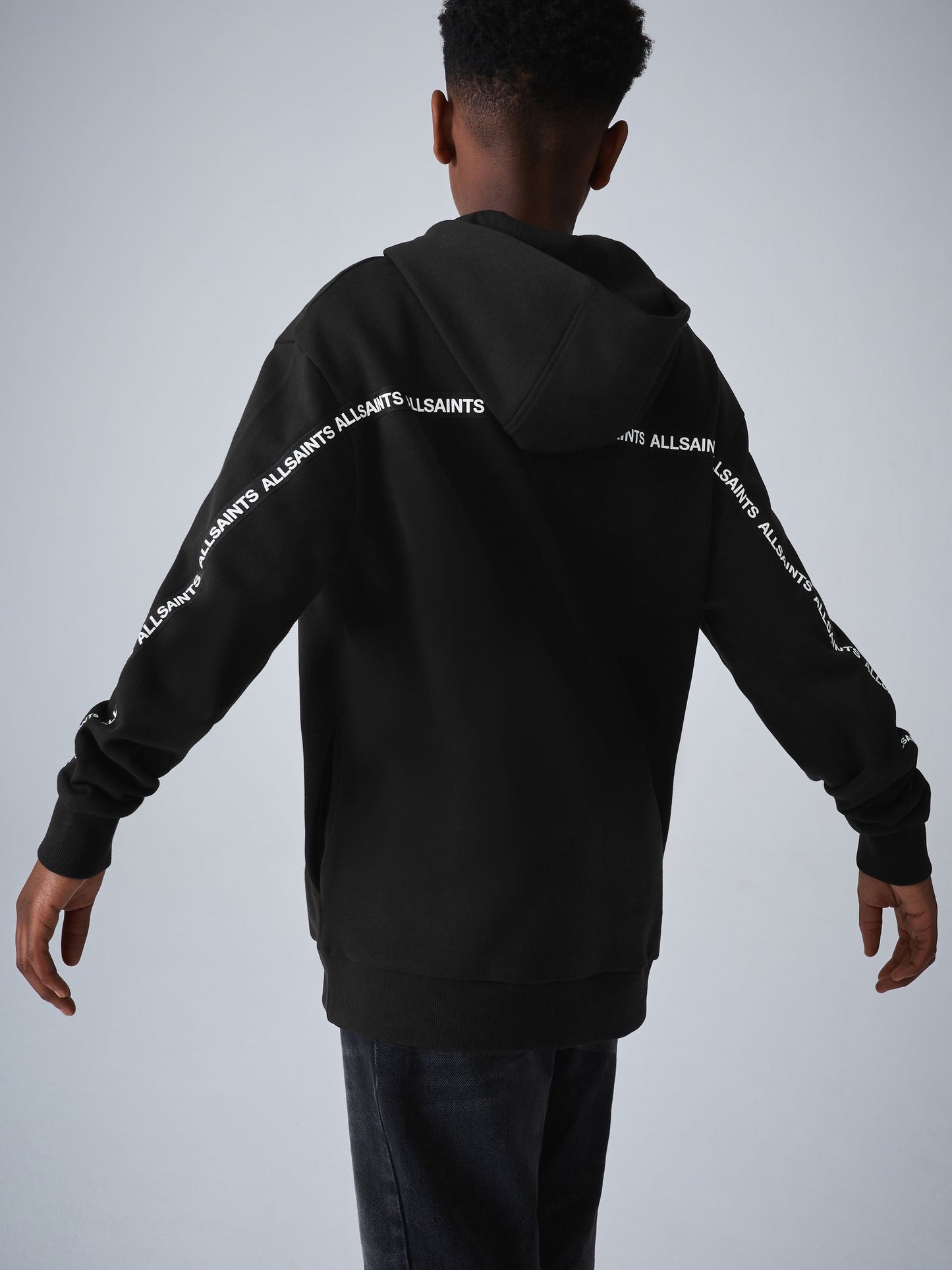 Dsiney Kidz - smALLSAINTS Black Logo Tape Oversized Pullover Hoodie image 3