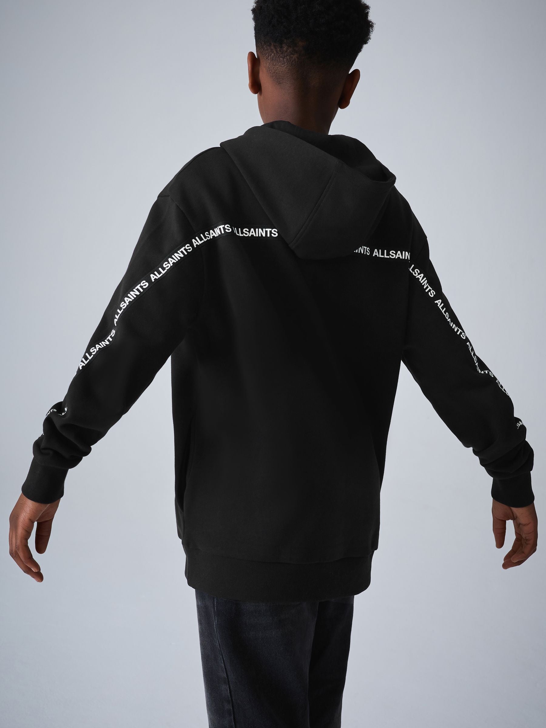 Dsiney Kidz - smALLSAINTS Black Logo Tape Oversized Pullover Hoodie image 3