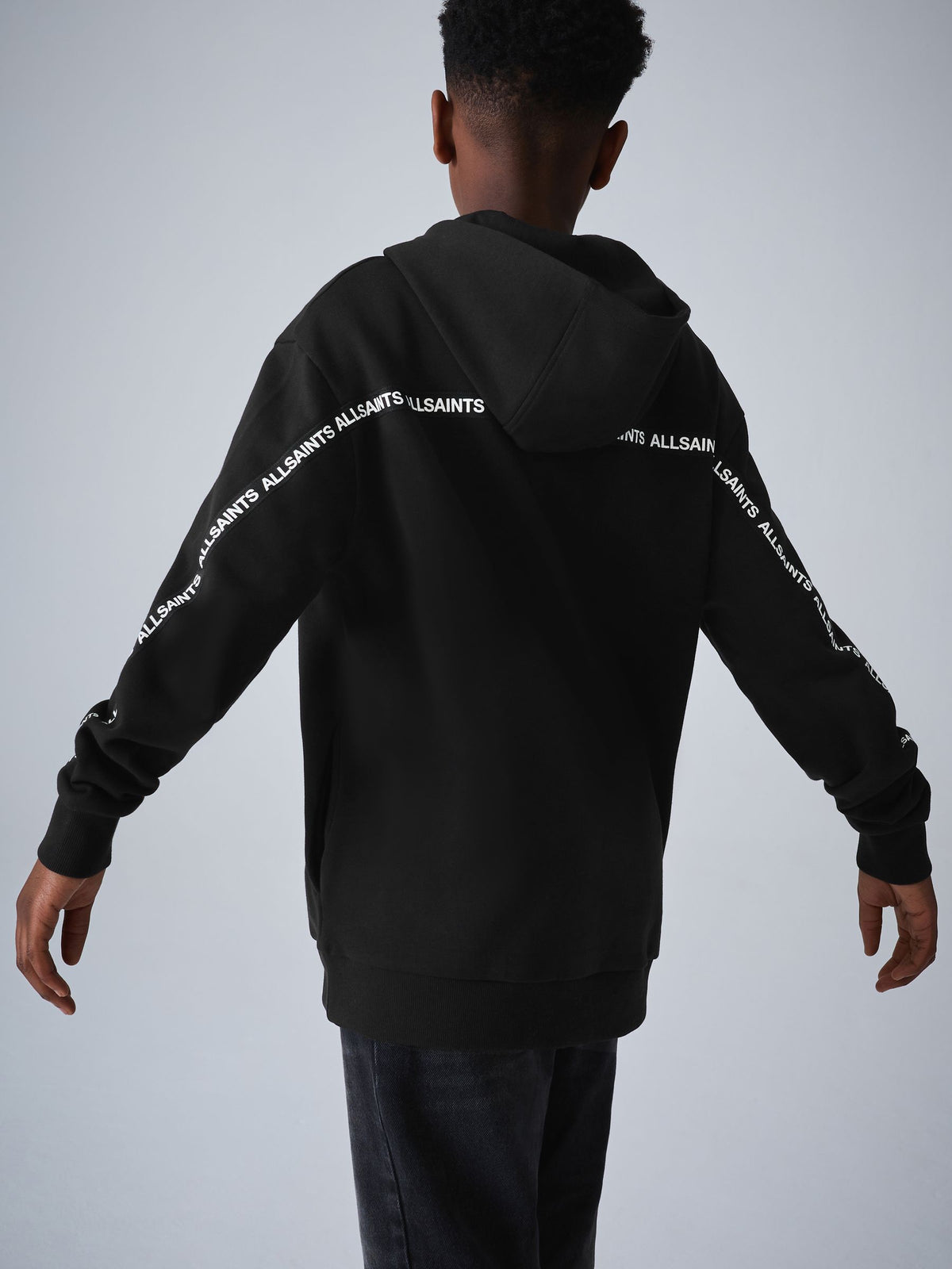 Dsiney Kidz - smALLSAINTS Black Logo Tape Oversized Pullover Hoodie image 3