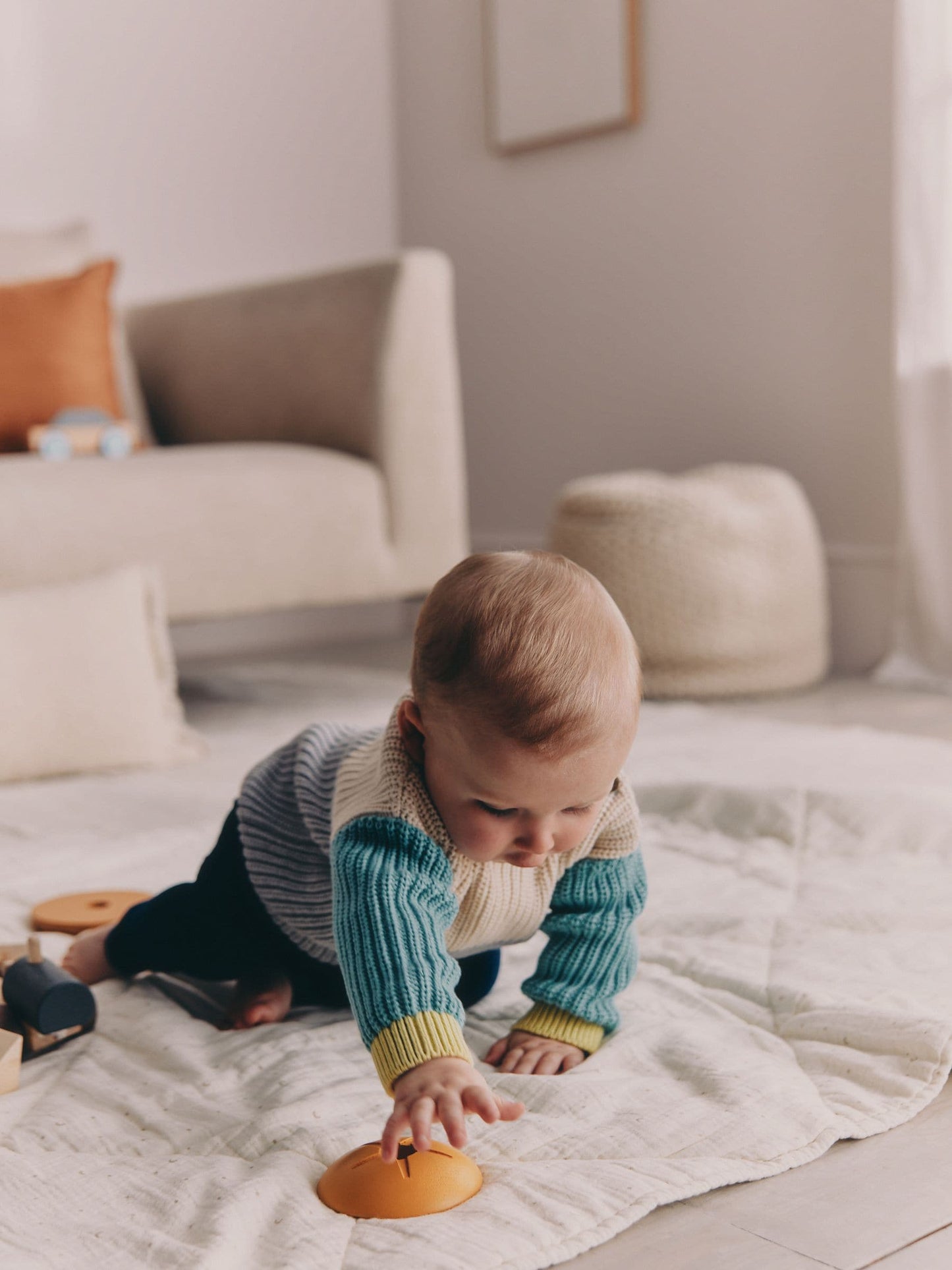 Blue Colourblock Jumper and Leggings Baby Set (0mths-2yrs) image 2