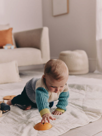 Blue Colourblock Jumper and Leggings Baby Set (0mths-2yrs) image 2