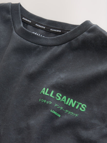 Dsiney Kidz - smALLSAINTS Washed Black/Green Oversized Underground Crew Neck Cotton T-Shirt image 7