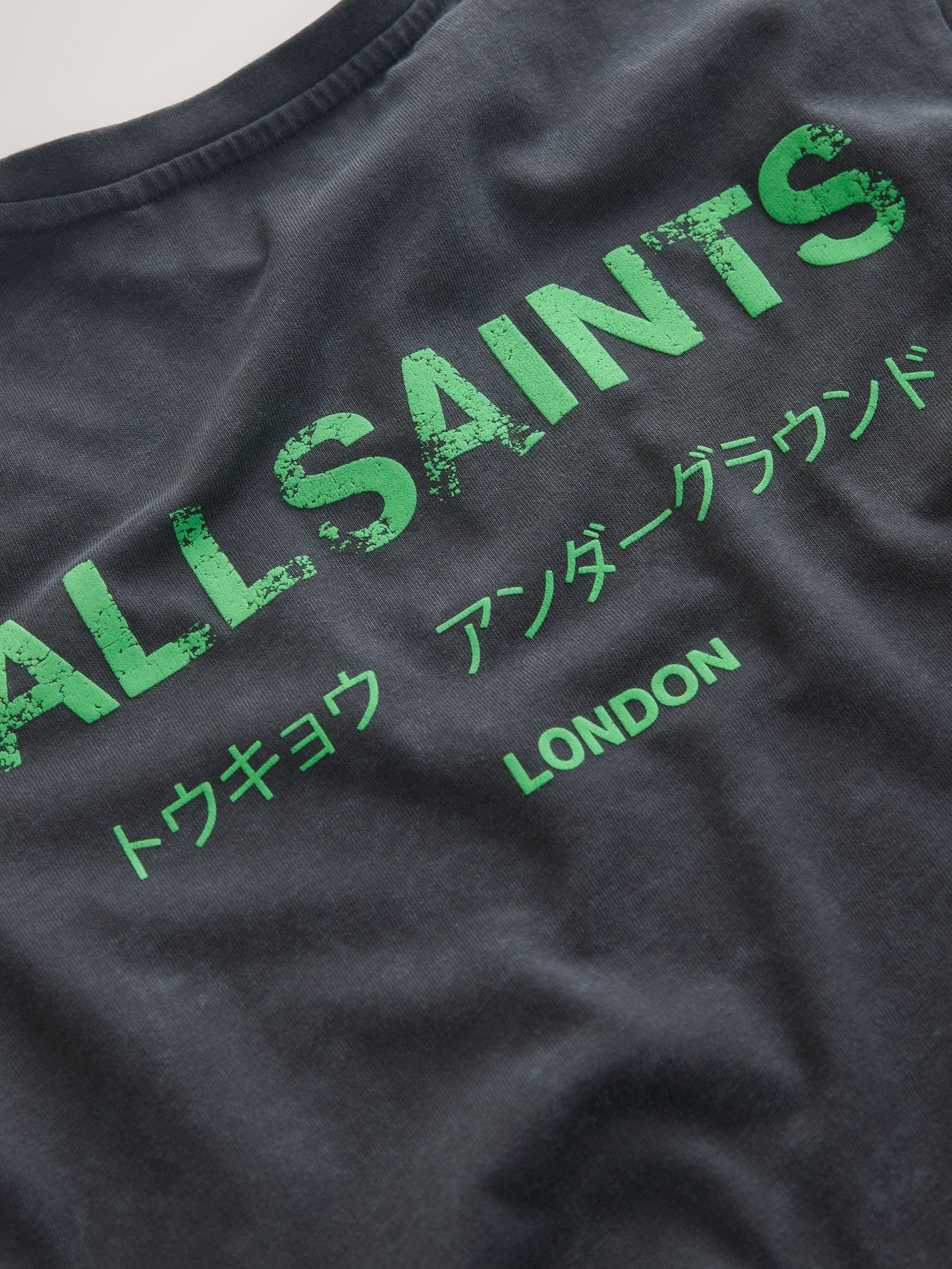 Dsiney Kidz - smALLSAINTS Washed Black/Green Oversized Underground Crew Neck Cotton T-Shirt image 8