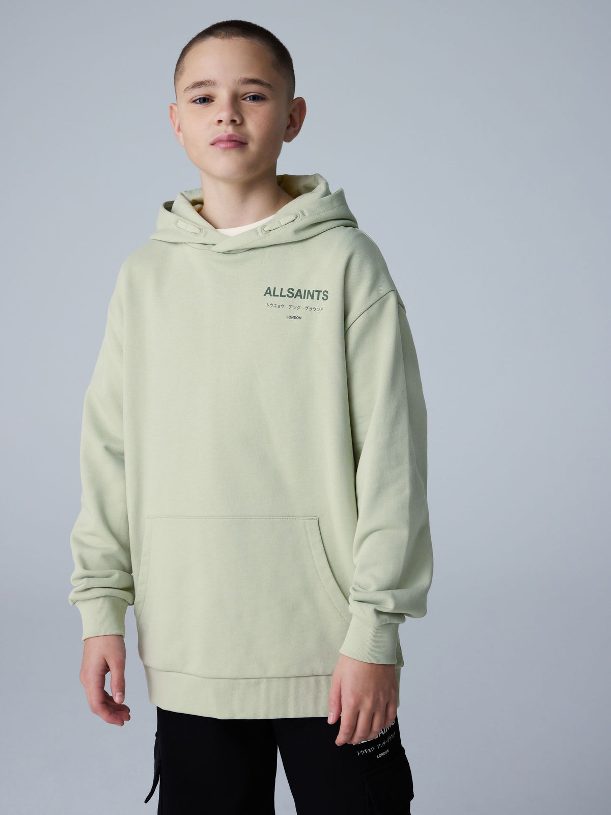 smALLSAINTS Light Green Oversized Underground Pullover Hoodie - image 1