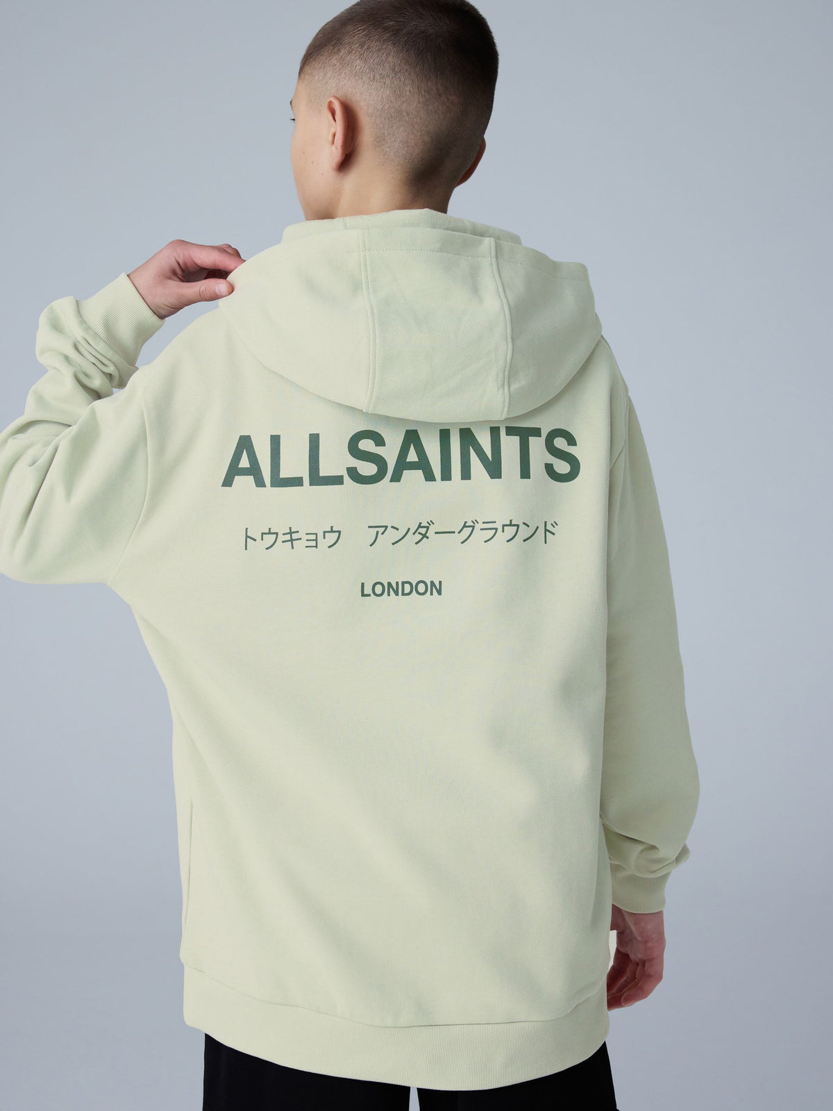 smALLSAINTS Light Green Oversized Underground Pullover Hoodie - image 3