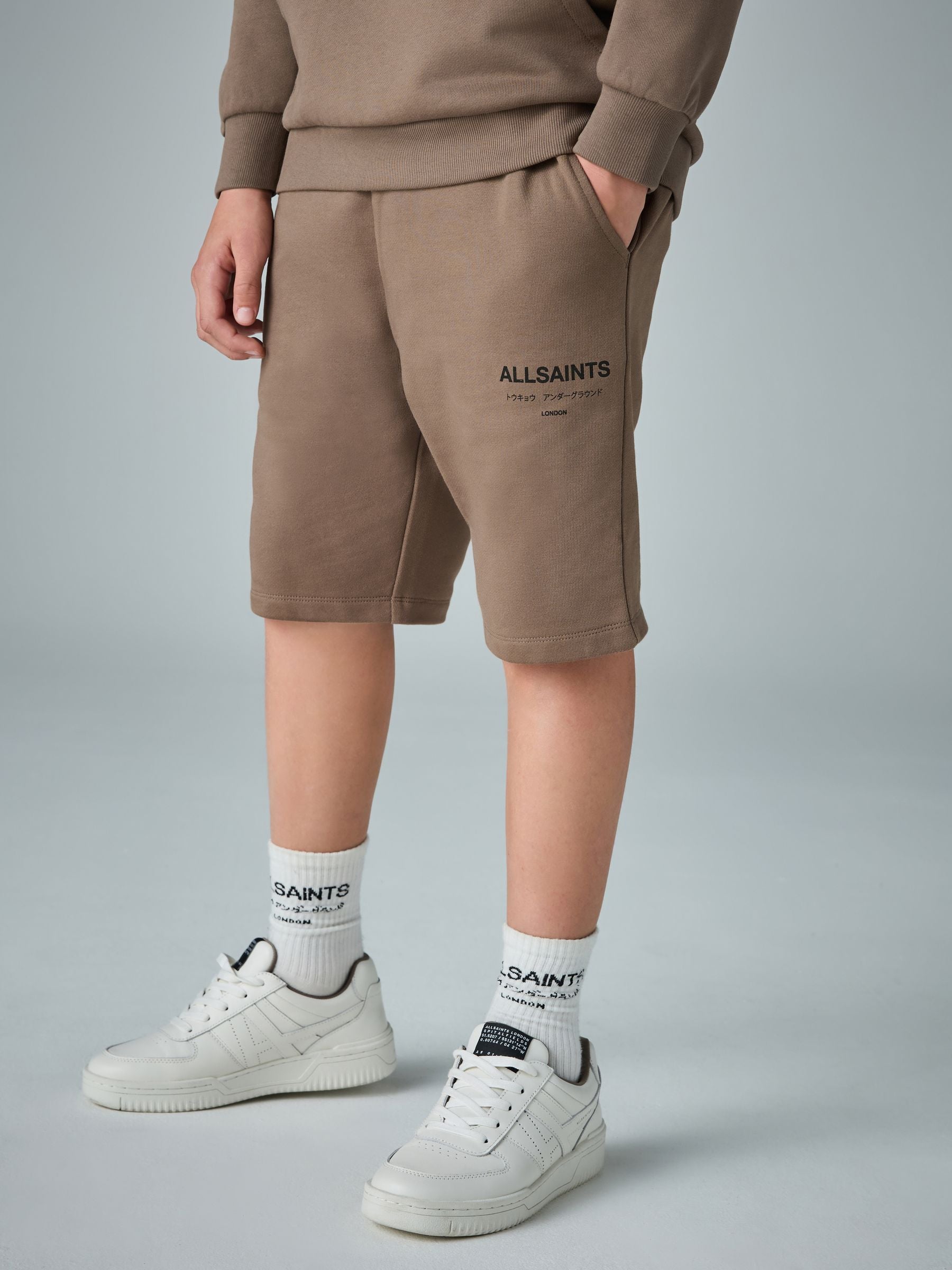 Dsiney Kidz - smALLSAINTS Brown Underground Sweat Shorts image 1