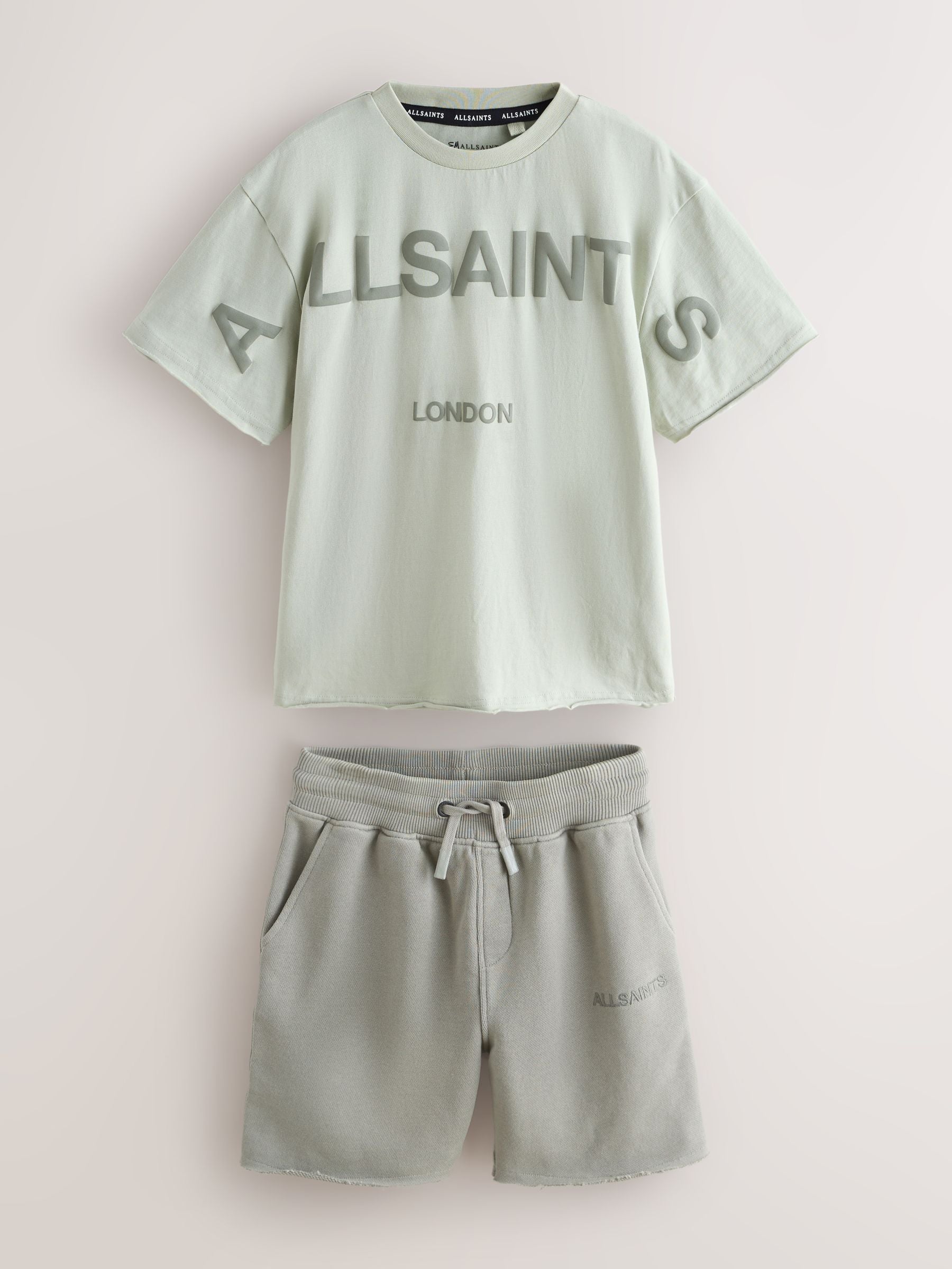 Dsiney Kidz - smALLSAINTS Light Green Biggy Oversized T-Shirt and Sweat Shorts Set image 9