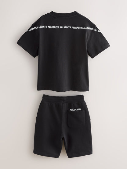 Dsiney Kidz - smALLSAINTS Black Logo Tape T-Shirt and Sweat Shorts Set image 10