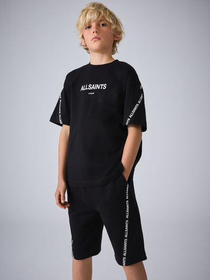 Dsiney Kidz - smALLSAINTS Black Logo Tape T-Shirt and Sweat Shorts Set image 2