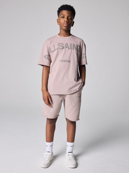 Dsiney Kidz - smALLSAINTS Washed Pink Biggy Oversized T-Shirt and Sweat Shorts Set image 1