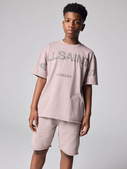 Dsiney Kidz - smALLSAINTS Washed Pink Biggy Oversized T-Shirt and Sweat Shorts Set image 2
