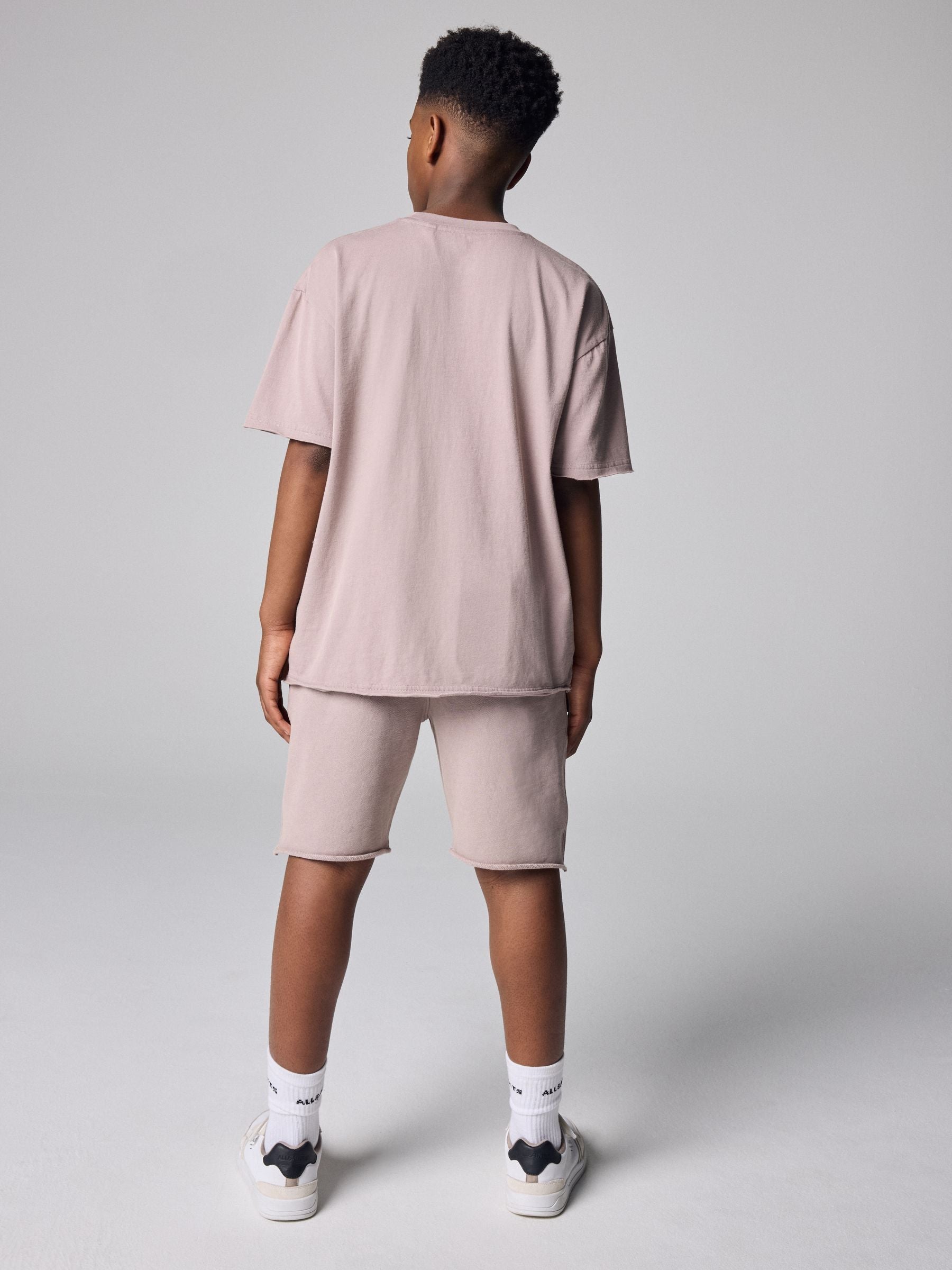 Dsiney Kidz - smALLSAINTS Washed Pink Biggy Oversized T-Shirt and Sweat Shorts Set image 3