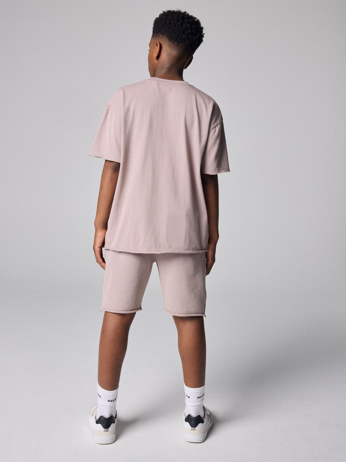 Dsiney Kidz - smALLSAINTS Washed Pink Biggy Oversized T-Shirt and Sweat Shorts Set image 3