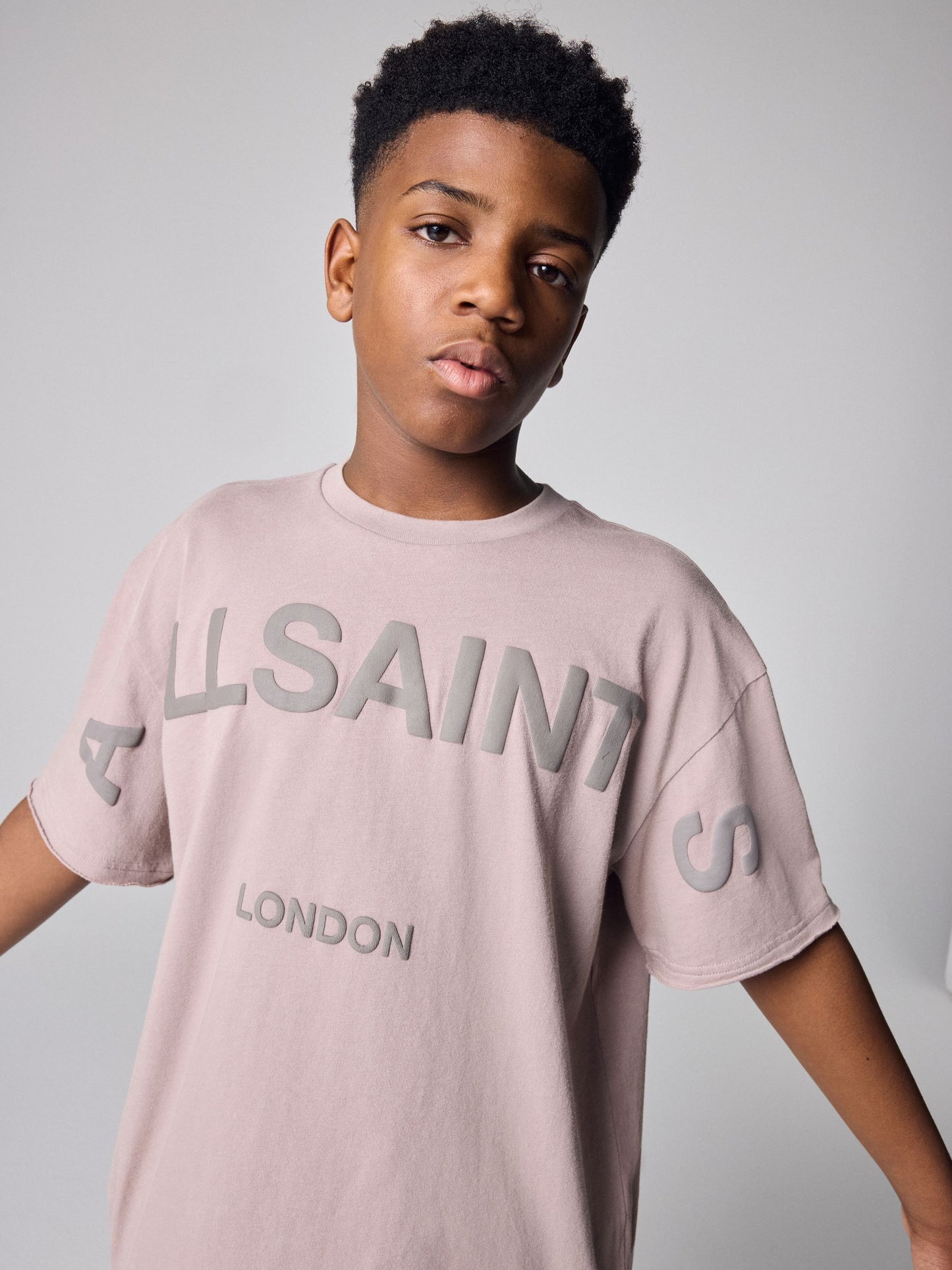 Dsiney Kidz - smALLSAINTS Washed Pink Biggy Oversized T-Shirt and Sweat Shorts Set image 4