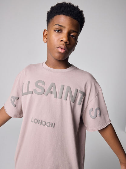 Dsiney Kidz - smALLSAINTS Washed Pink Biggy Oversized T-Shirt and Sweat Shorts Set image 4