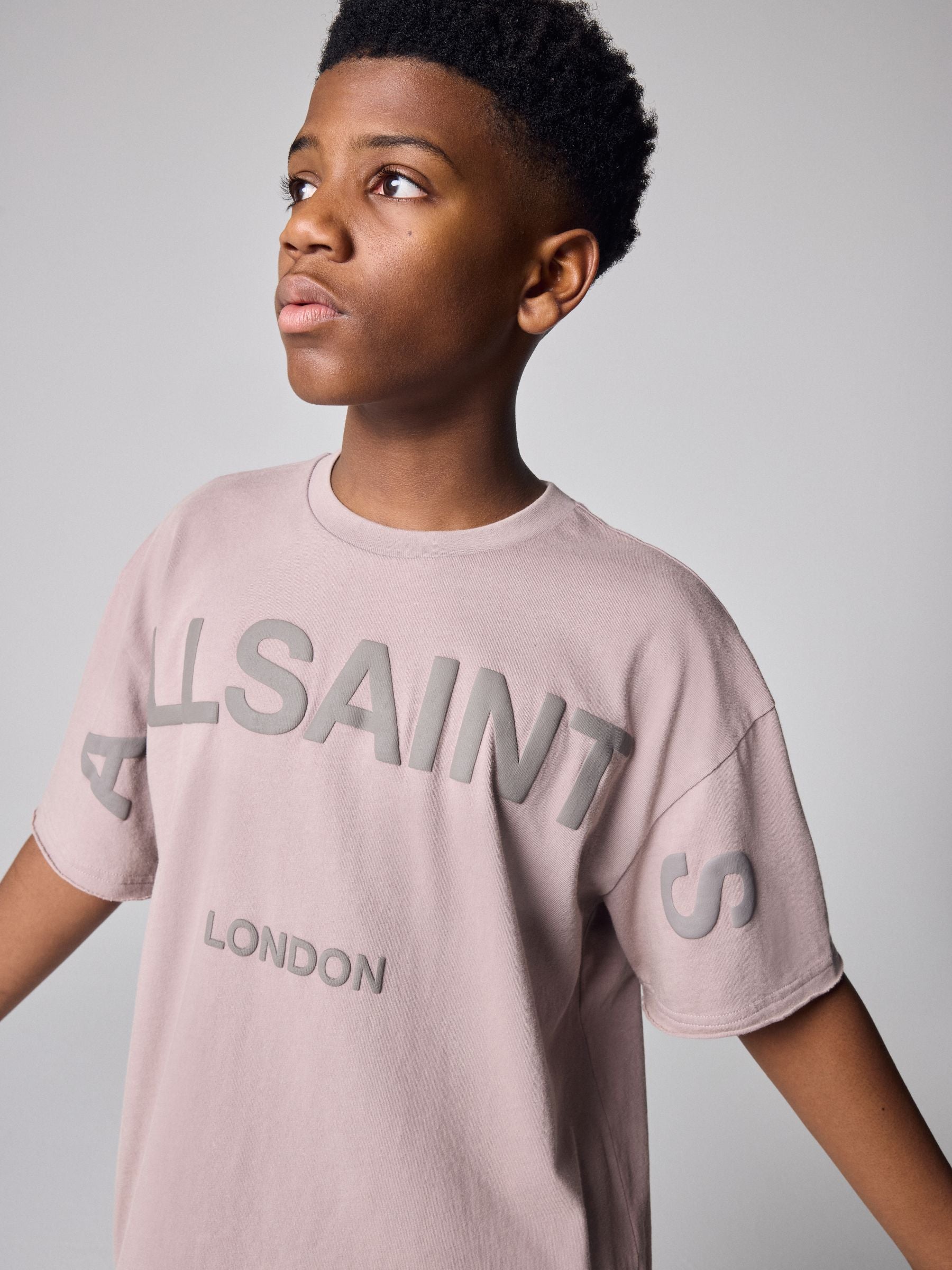 Dsiney Kidz - smALLSAINTS Washed Pink Biggy Oversized T-Shirt and Sweat Shorts Set image 5