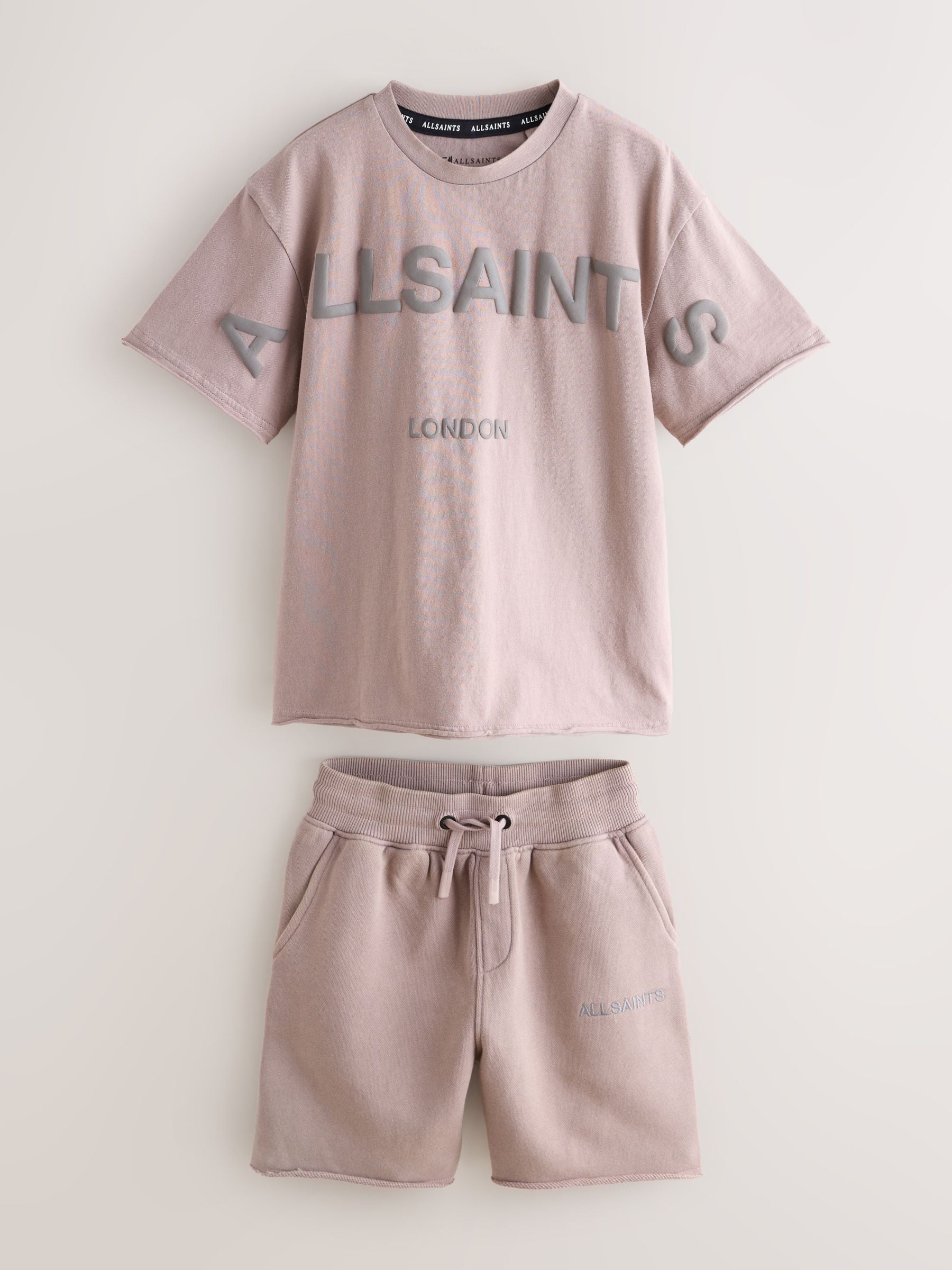Dsiney Kidz - smALLSAINTS Washed Pink Biggy Oversized T-Shirt and Sweat Shorts Set image 9