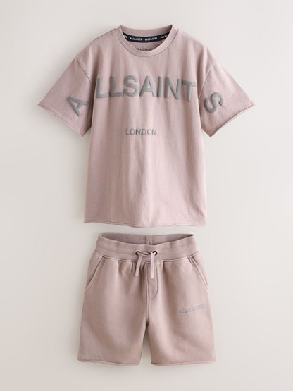 Dsiney Kidz - smALLSAINTS Washed Pink Biggy Oversized T-Shirt and Sweat Shorts Set image 9