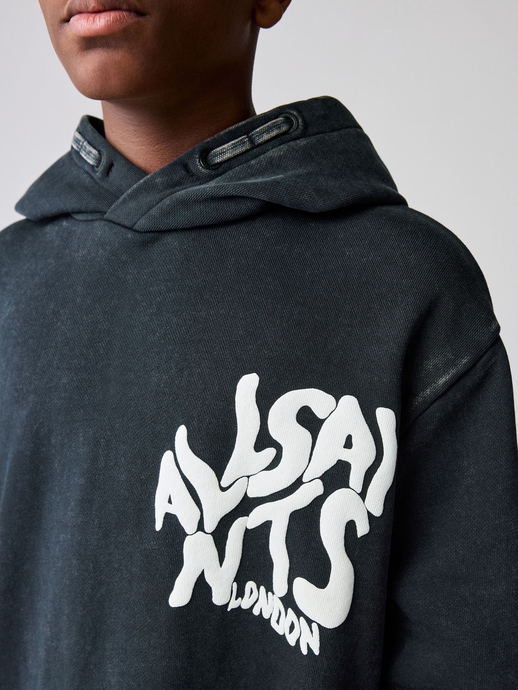 Dsiney Kidz - smALLSAINTS Washed Black Oversized Orlando Pullover Hoodie image 3