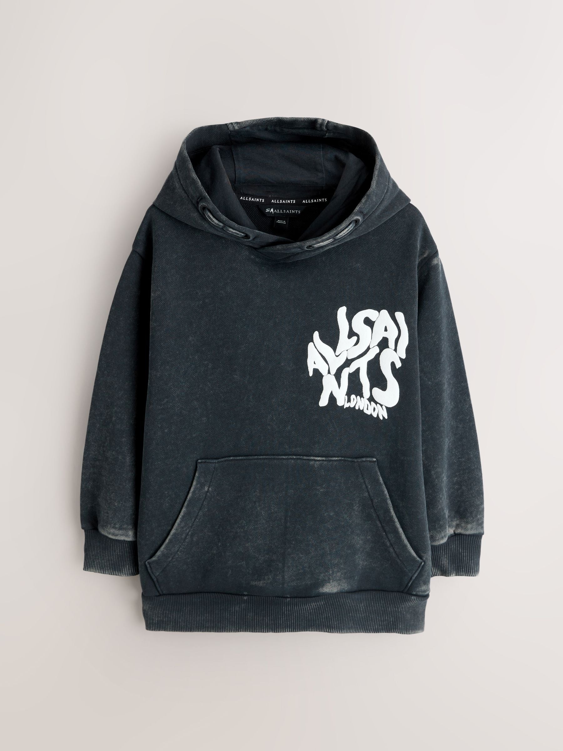 Dsiney Kidz - smALLSAINTS Washed Black Oversized Orlando Pullover Hoodie image 5