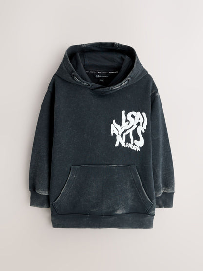 Dsiney Kidz - smALLSAINTS Washed Black Oversized Orlando Pullover Hoodie image 5