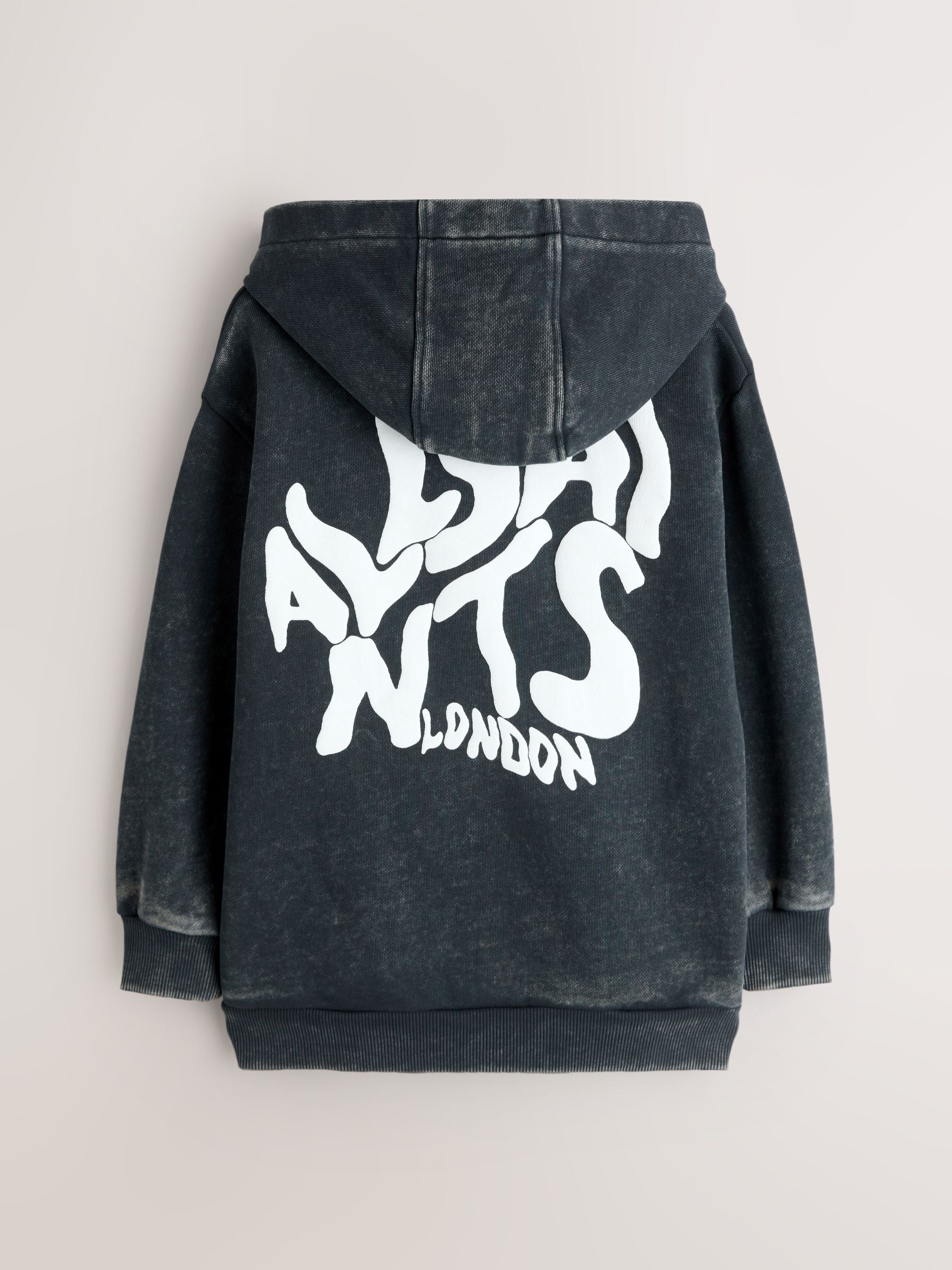 Dsiney Kidz - smALLSAINTS Washed Black Oversized Orlando Pullover Hoodie image 6