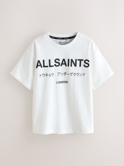 Dsiney Kidz - smALLSAINTS White Oversized Underground Crew Neck Cotton T-Shirt image 1