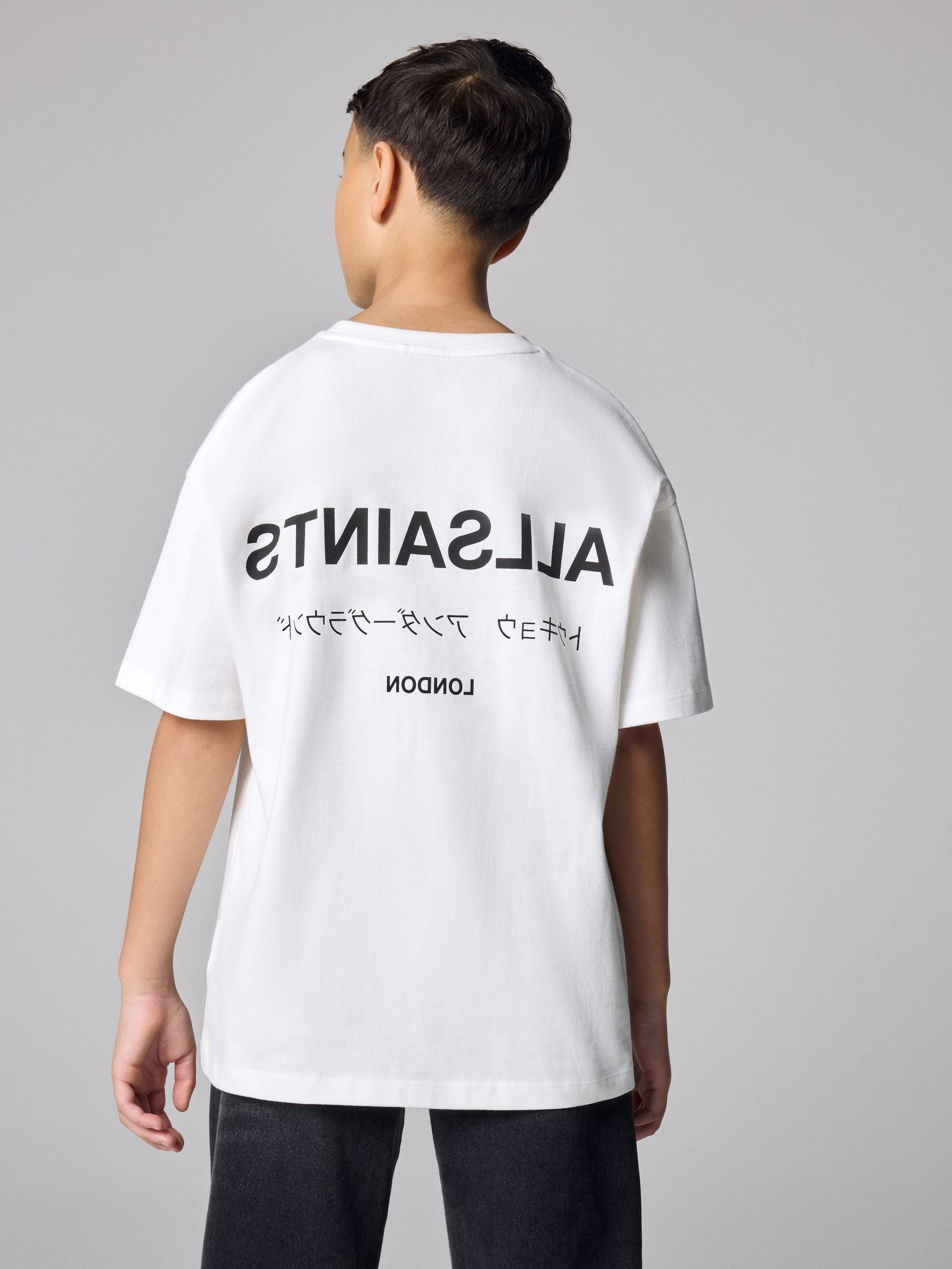 Dsiney Kidz - smALLSAINTS White Oversized Underground Crew Neck Cotton T-Shirt image 2