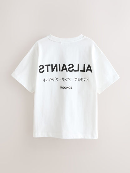 Dsiney Kidz - smALLSAINTS White Oversized Underground Crew Neck Cotton T-Shirt image 4