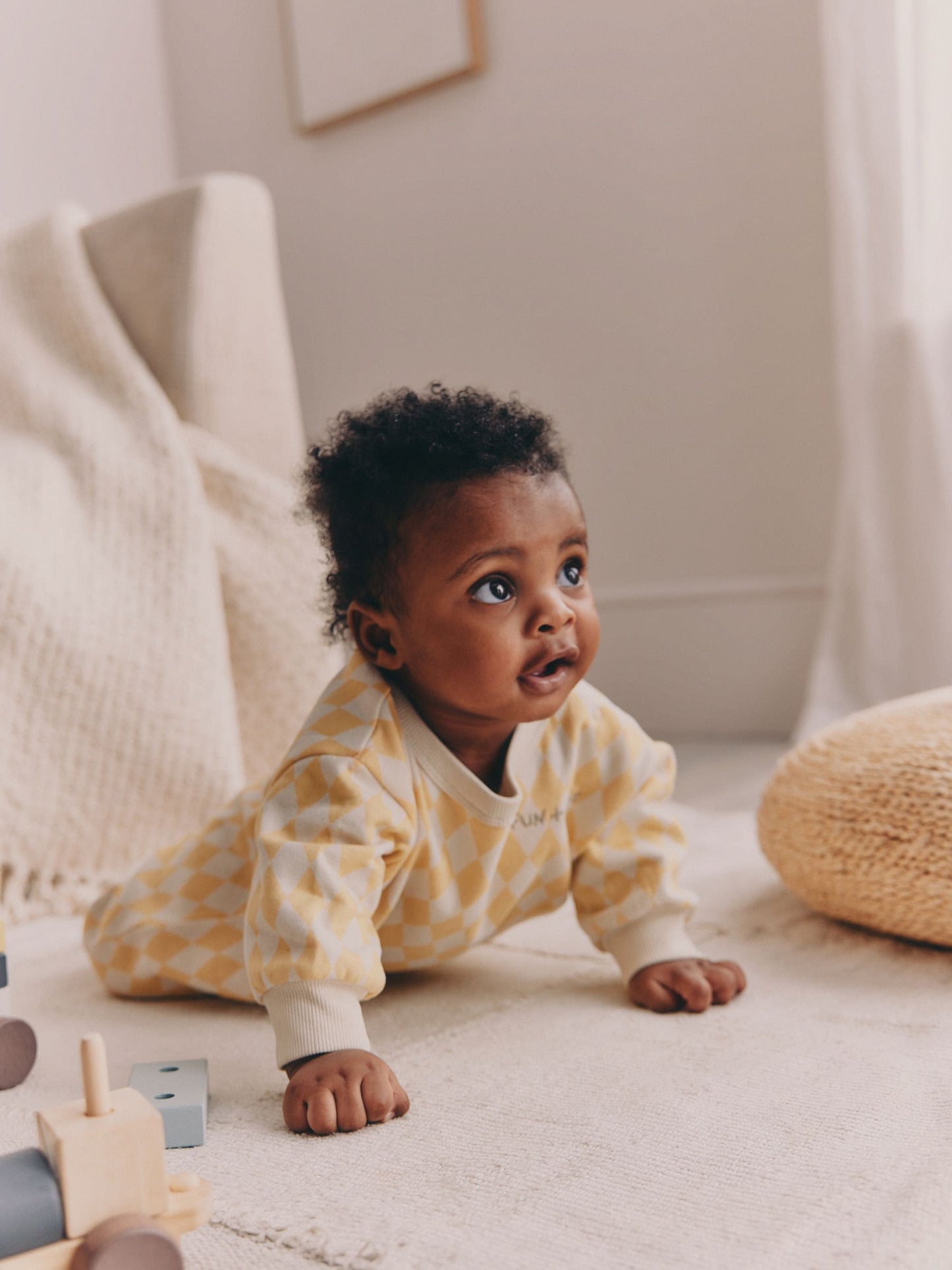 Yellow Harlequin Baby Sweat Romper (0mths-3yrs) image 3